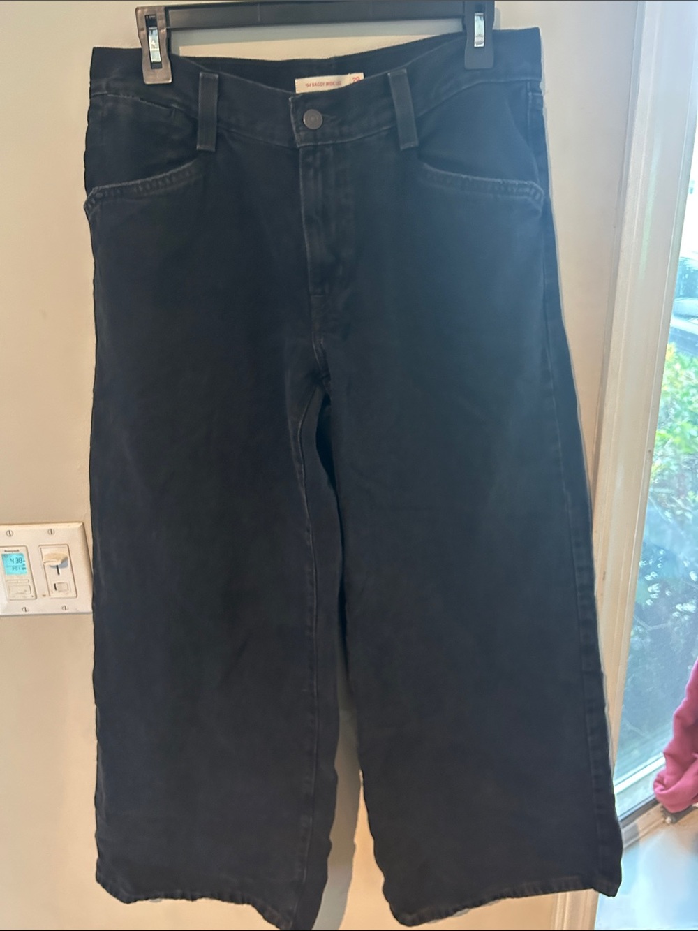 Levi's Black Wide-Leg Cropped Flare Jeans